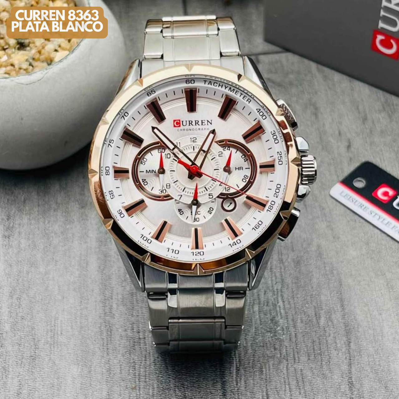 CURREN 8363 PLATA/BLANCO