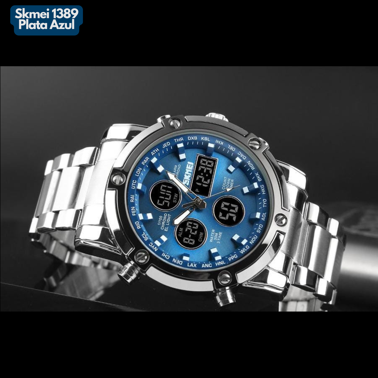 SKMEI 1389 PLATA AZUL
