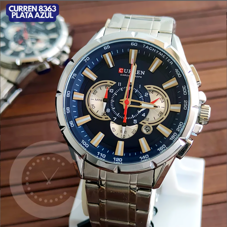 Curren 8363 Plata Azul