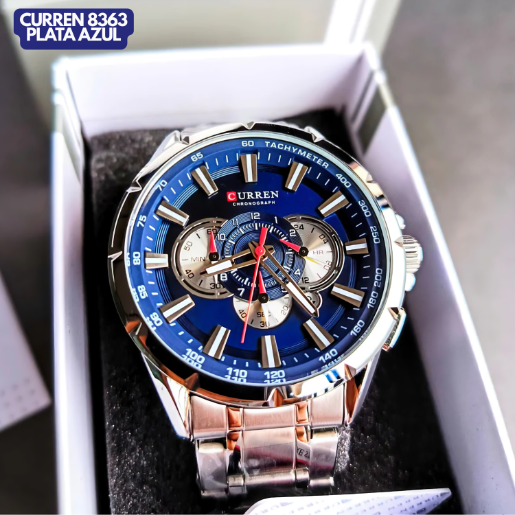 Curren 8363 Plata Azul