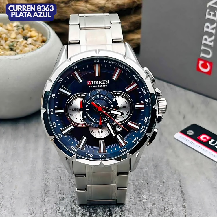 Curren 8363 Plata Azul