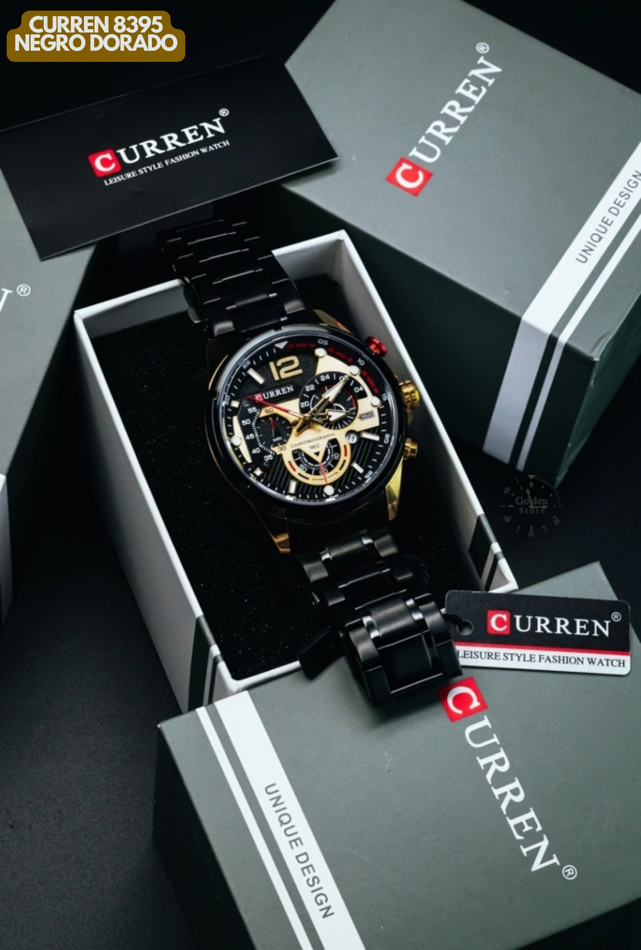 CURREN 8395 NEGRO DORADO