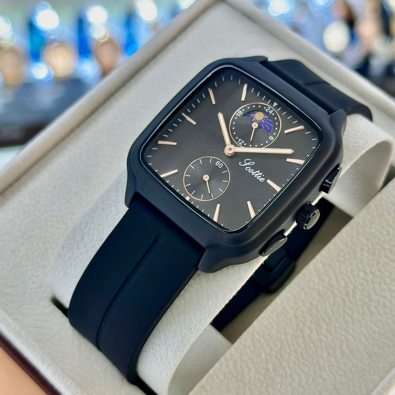 Reloj Scottie Fase Lunar Negro Dama