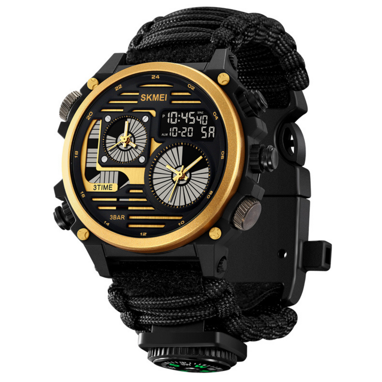 Reloj De Supervivencia Skmei 2202 Negro Dorado