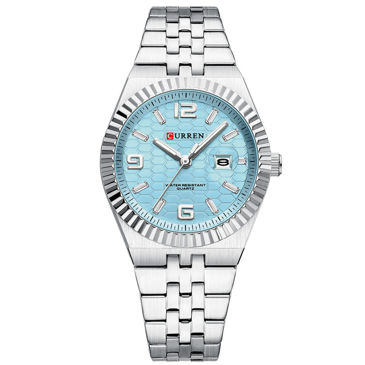 CURREN 8498 PLATA CELESTE DAMA